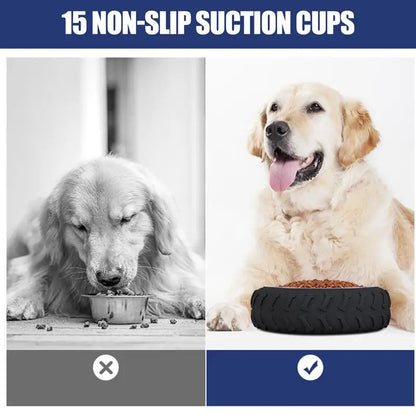 Slow Feeder Dog Bowls Non-Slip Silcone Suction Design Tire Shape Anti-Choking Puzzle Dog Food Bowl Anti-Slip Dog Feeder For Food